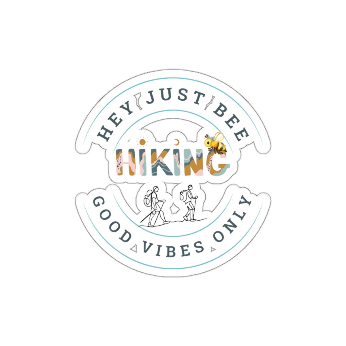 Hey Just Bee Hiking Kiss-Cut Vinyl Stickers