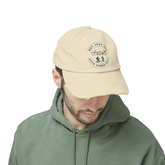 Hey Just Bee Hiking Unisex Distressed Cap