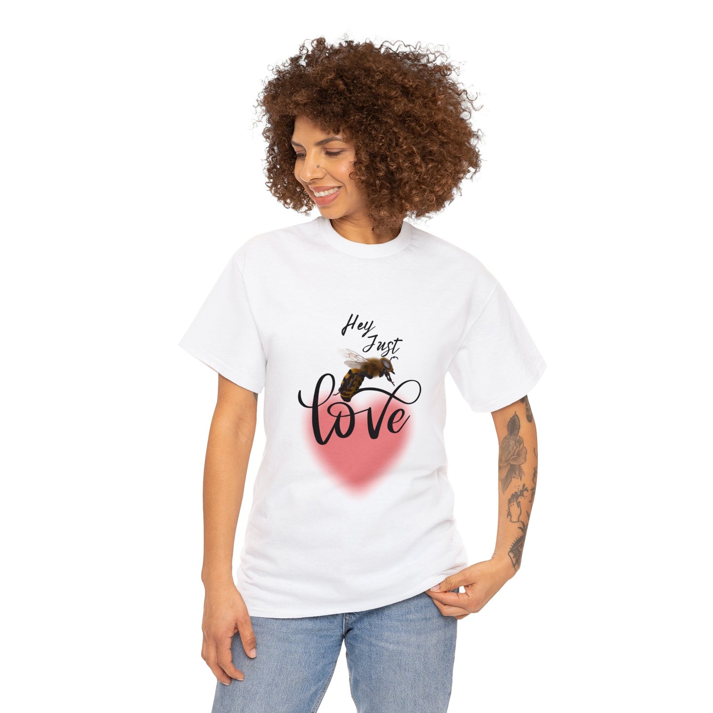 Hey Just Bee Love Heavy Cotton Tee